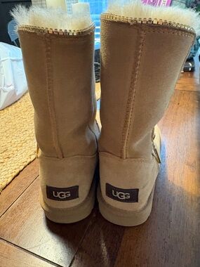 UGG Chestnut Suede Shearling Mid-Calf Boots